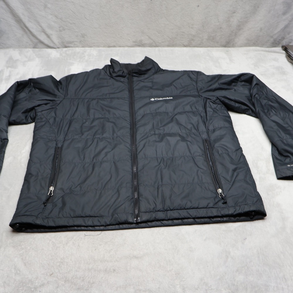 Columbia Jacket Mens Large Black Whirlibird IV Quilted Omni-Heat Insulated Light
